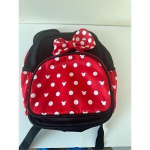 Minnie Mouse Backpack Disney Mini Travel Purse Black Red Polka dot Bows Ears